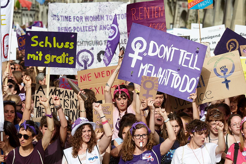 <em>Nationaler Frauenstreik,</em> Bern 2019, Fotografie: Annette Boutellier