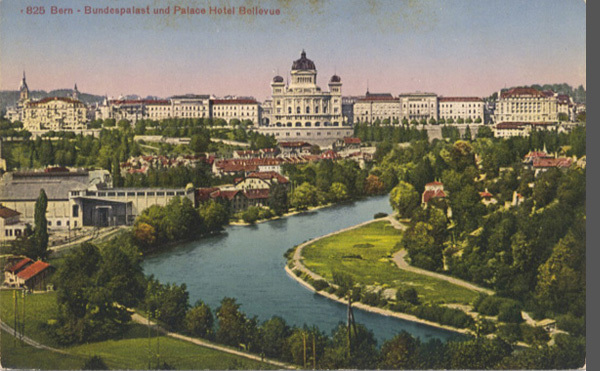 <span class='txt12-gruen'>Bern - Bundesplatz mit Palace Hotel Bellevue</span><br /><span class='txt12'>Ed. Photoglob / ungelaufen</span><br />