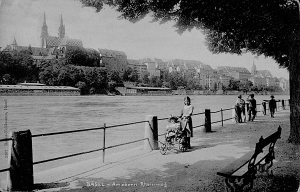 <span class='txt12-gruen'>Basel, Am oberen Rheinweg</span><br /><span class='txt12'>Rathe-Fehlmann, Basel / ca. 1910, ungelaufen</span><br />
