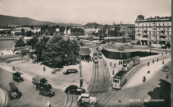<span class='txt12-gruen'>Zürich. Bellevueplatz</span><br /><span class='txt12'>Photoglob Wehrli / ungelaufen</span><br />