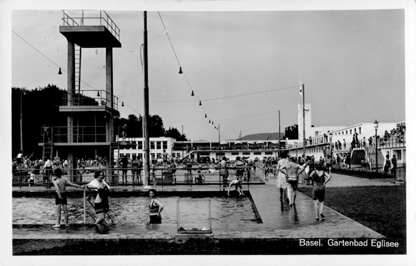 <span class='txt12-gruen'>Basel, Gartenbad Eglisee</span><br /><span class='txt12'>Foto: Wilhelm Frey+Co. Basel / gelaufen: 14.7.1931</span><br />