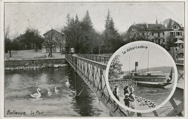 <span class='txt12-gruen'> Bellevue. Le Port</span><br /><span class='txt12'>Gantner / gelaufen, 1912</span><br />